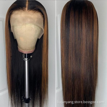 Highlight Honey Blonde Straight Hair 13×4 Lace Front Wigs